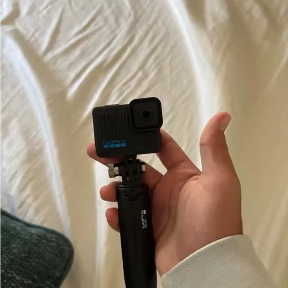 GoPro Black Camera with Blue Accents