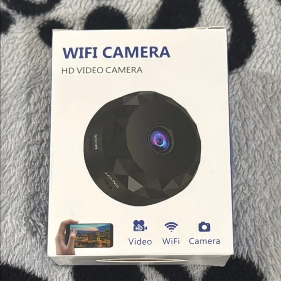 WiFi HD Video Camera Night Vision, charger/wall mount/instructions included New!