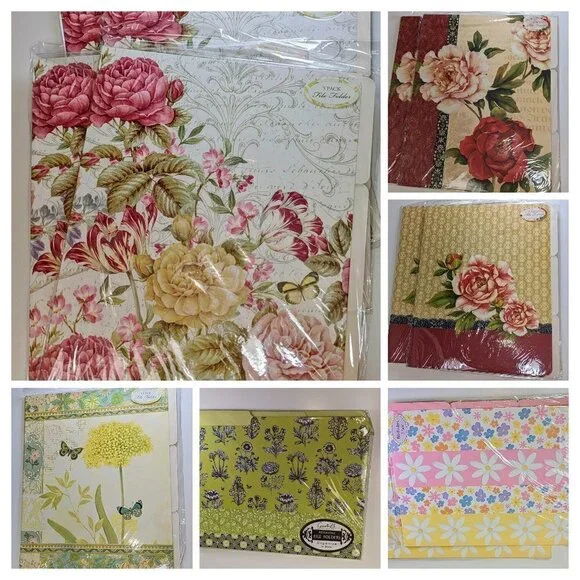 Floral Designer Colorful File Folders