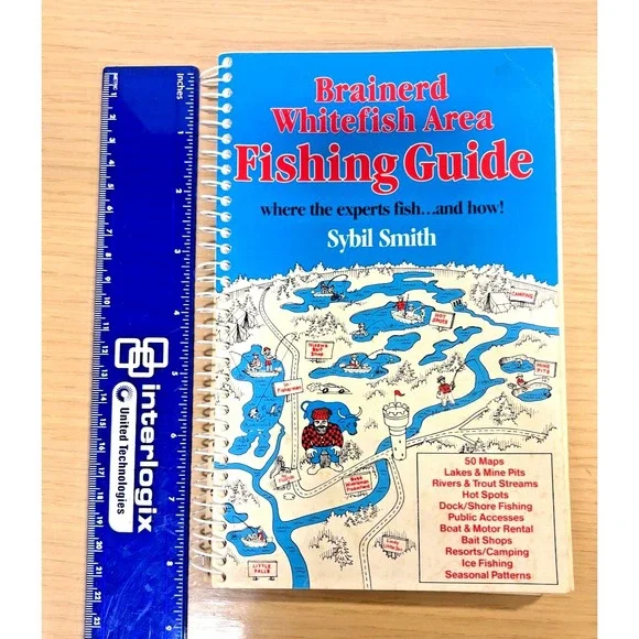 Vtg Brainerd Whitefish Fishing Guide Sybil Smith Spiral Bound Minnesota Book