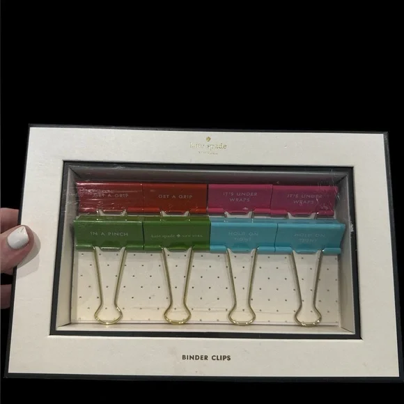 Kate Spade NWT 8 Binder Clips with sayings and colors see description host pick