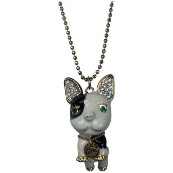 Betsy Johnson-French Bulldog Pendant Necklace
