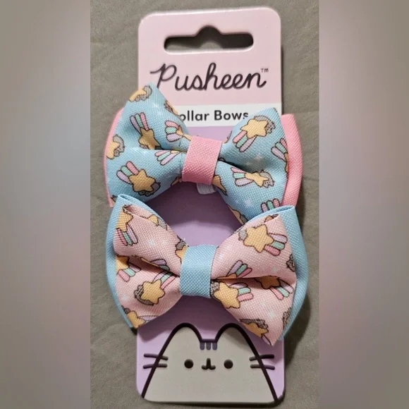 Pusheen Cat Collar Bow Set