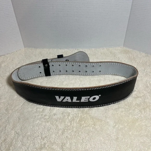 Valeo Leather Weightlifting Belt Black Powerlifting Gym Belt OS