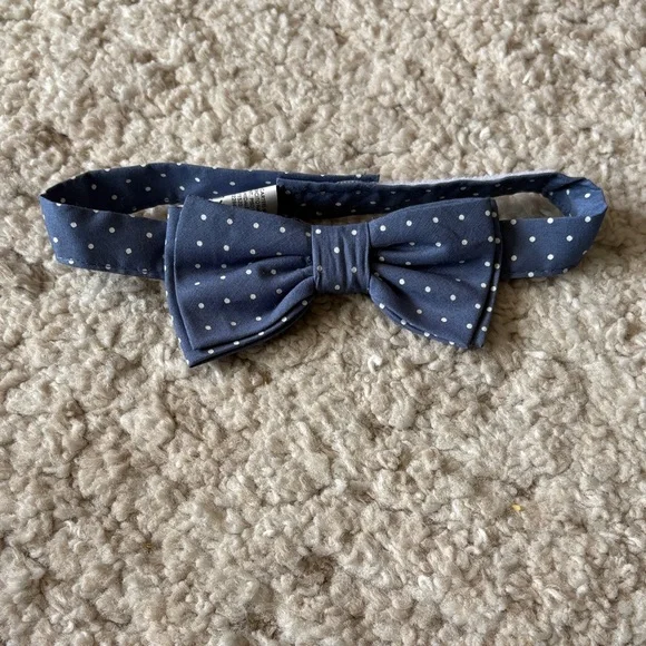 Navy Blue Polka Dot Kids Bow Tie