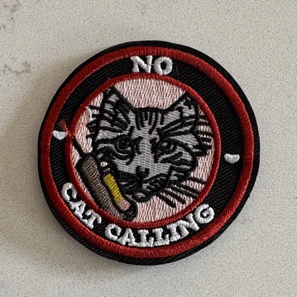 No Cat Calling Embroidered Patch - Red and Black