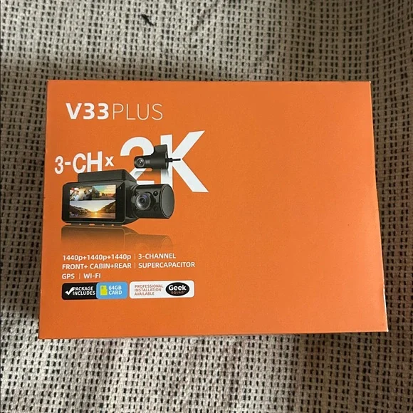 Rexing V33 plus 3-Channel 2K Dash Camera - Black