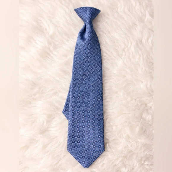 Dockers Boys Clip-On Tie Blue Geometric Dress Tie Wedding Church School