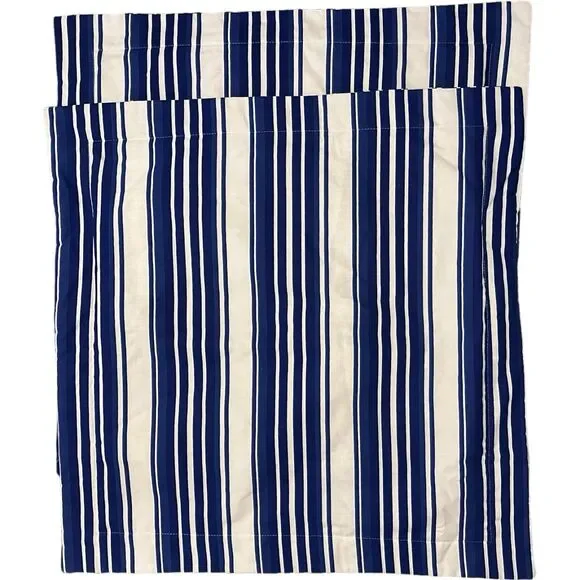 Thomasville Cayman II Blue White Stripe Euro Shams 26 X 26 Envelope Closure