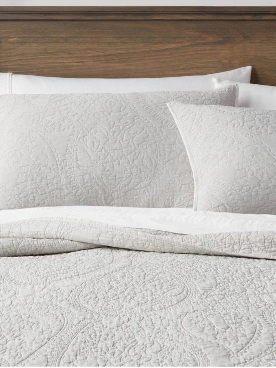 Opal House Garment Dyed Dark Gray Standard Sham