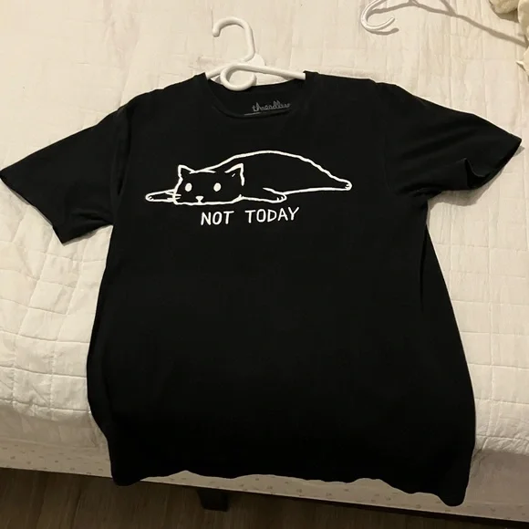 Threadless Black 'Not Today' Cat Tee