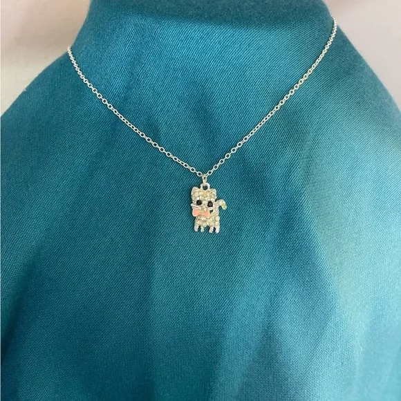 Silver Cat Pendant Necklace