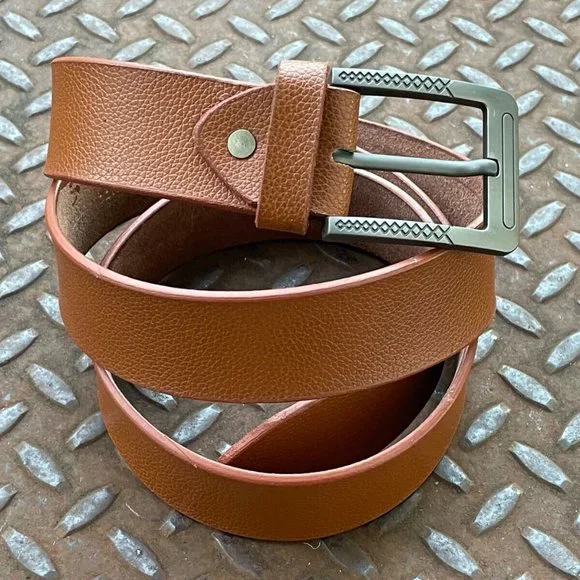 Handmade waistband Brown Genuine Leather Belt Pin Buckle Size 41-42 inches