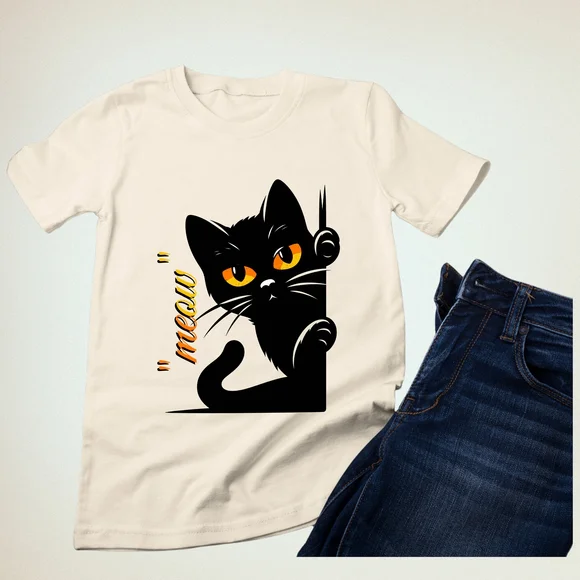 Black Cat Graphic T-Shirt HALLOWEEN