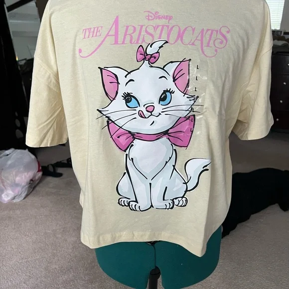 Disney Aristocats Marie T-Shirt - Cream & Pink