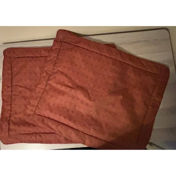 CROSCILL HOME Pillow Covers Shams Set of 2‎ Red Gold Jacquard Designer Old Money
