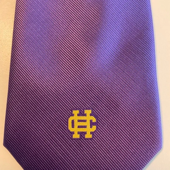 Catholic High, LR, AR, Tie & Belt, Tie-Class of 1999 purple 59” x 3”, Belt-Sz 32