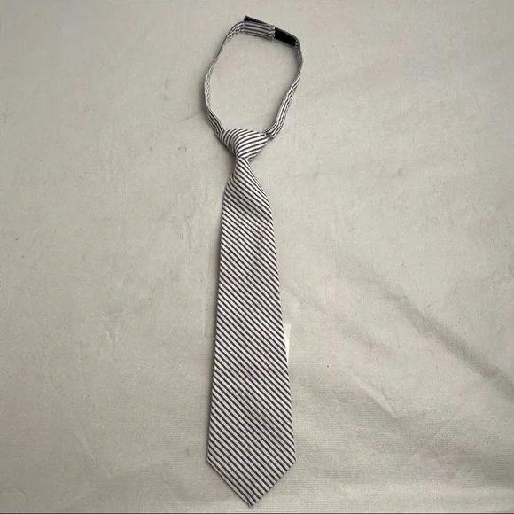 Gymboree gray and white diagonal striped tie NWT
