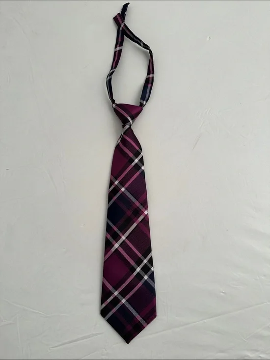 Gymboree magenta navy blue black and white pre-tied formal tie