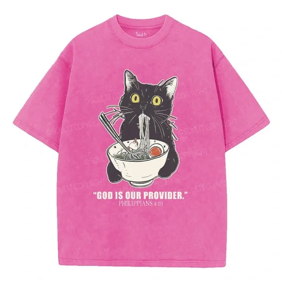 God Is Our Provider Washed Christian T-shirt Soultt