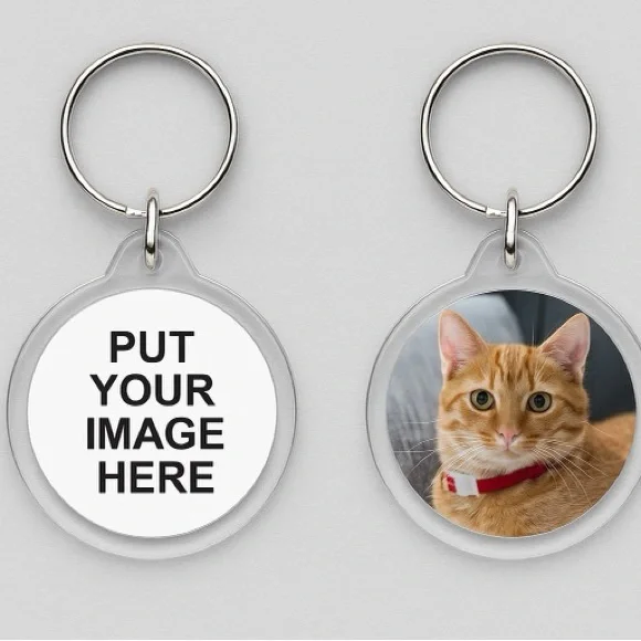 Customizable Cat Photo Keychain