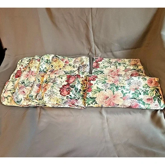 Vtg Lot Ralph Lauren ALLISON Floral 4 Pillowcases‎ Window Valance Shower Curtain