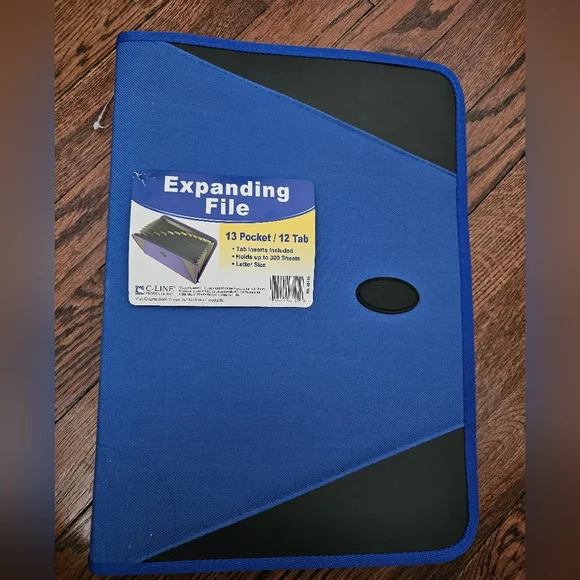 C Line Products Expanding 13 Pocket 12 Tab Zip File Organizer