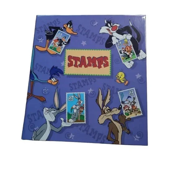 VINTAGE Y2K‎ Looney Tunes USPS stamp collecting book binder unused