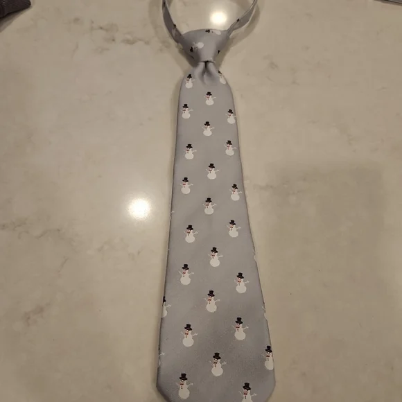 Gymboree Gray Snowman Kids Tie