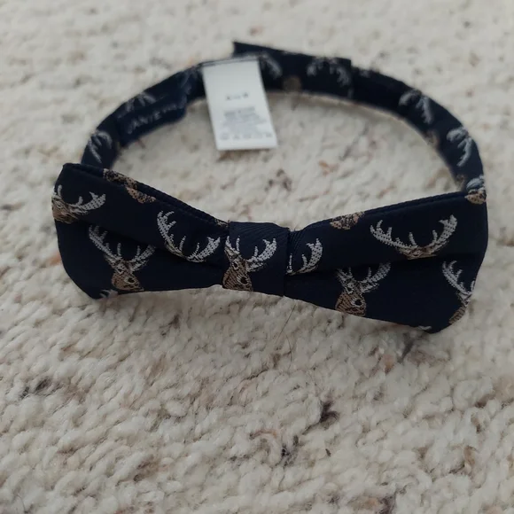 Janie and Jack Navy blue BOW TIE REINDEER deer boy 4 to 8