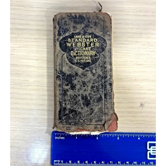 Vintage 1918 Laird & Lee Standard Webster Pocket Dictionary Leather Bound