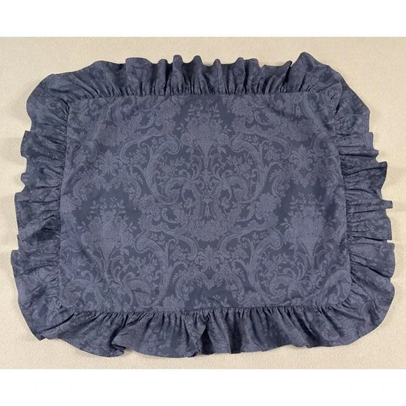 Vtg Ralph Lauren‎ Sham Avery Damask Standard Ruffled Edge One Sham