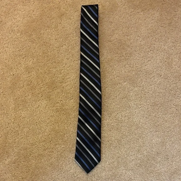 Calvin Klein Kids' Black and Blue Striped Tie