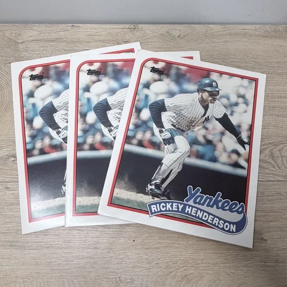 Rickey Henderson Yankees Topps Pocket Folder Lot Vintage MLB Baseball‎ Collector