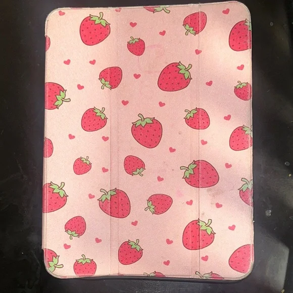 Strawberry Pattern Tablet Case - Pink For iPad 7/8/9 gen