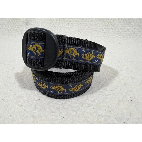 Timberland Kokopelli Belt 36 Black Woven Embroidered Western 1 Inch