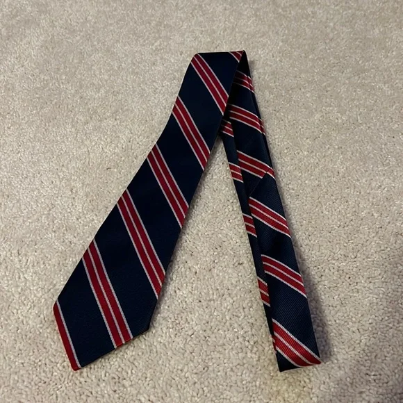 Blue and red striped tie