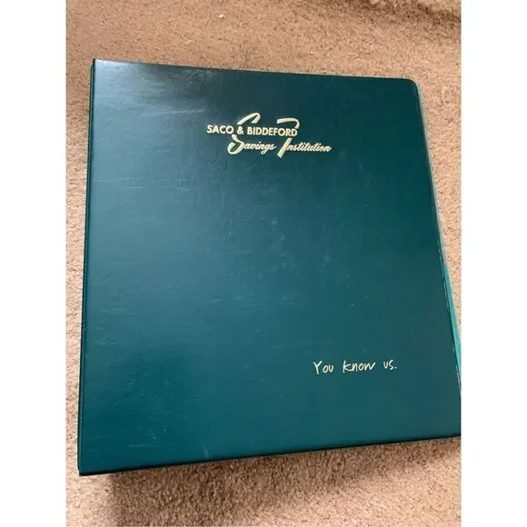 Saco & Biddeford Savings Institution Vintage 3 Ring Binder