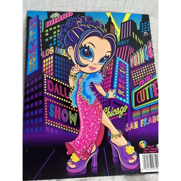 RARE LISA FRANK Glamour Girl Folder Y2K VHTF 3 Hole Folder Lisa Frank Club