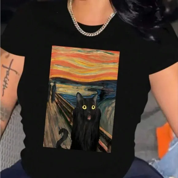 Black Cat Graphic T-Shirt
