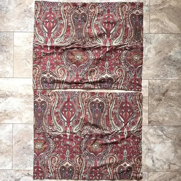 Set Of 2 LRL Ralph Lauren Nantucket Red Paisley Standard Pillowcase