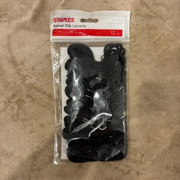 Staples Swivel Clip Lanyards Black 36
