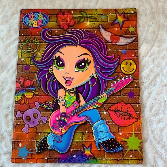 Vintage Lisa Frank Rock Star Guitar Folder