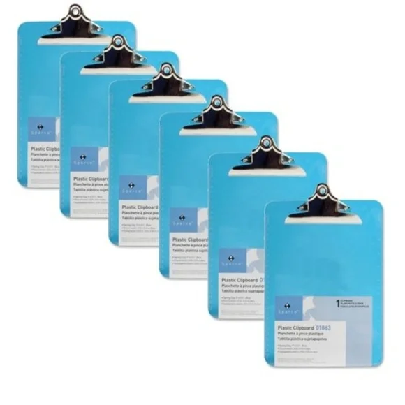Sparco Blue Plastic Clipboards, 9 x 12-1/2