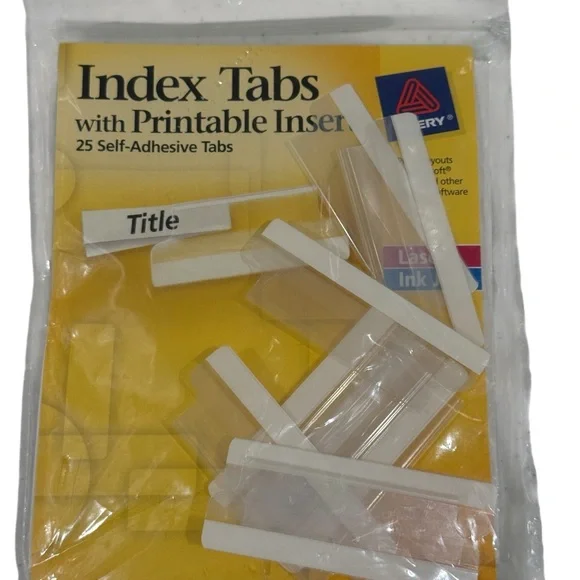 NEW Avery White Index Tabs Bundle with Printable Inserts ~ 2 Packs Included