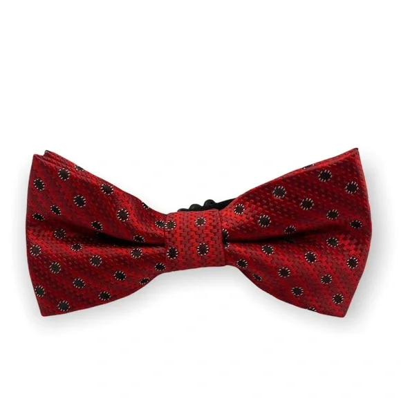 Red and Black Polka Dot Kids Bow Tie