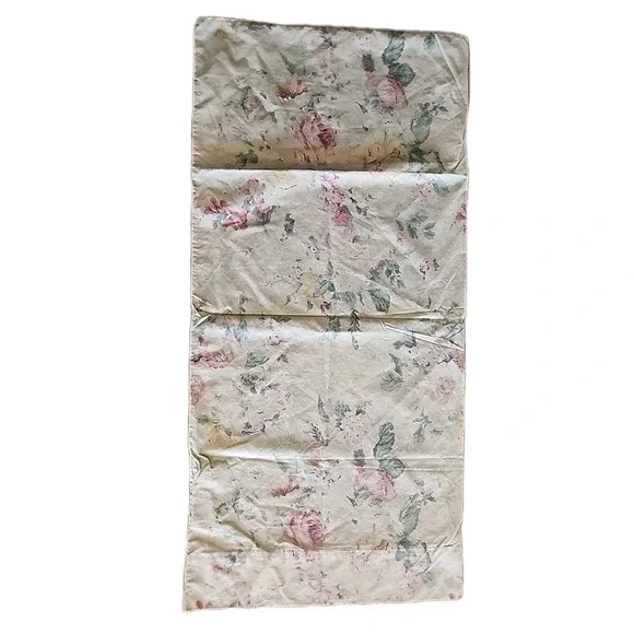 Vintage Ralph Lauren Francesca Tea Stain Pink Green Floral KING Pillowcase