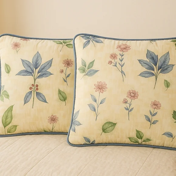 Croscill Botanical Gazebo Coordinating Pillow Shams – Set of 2 – Vintage Floral