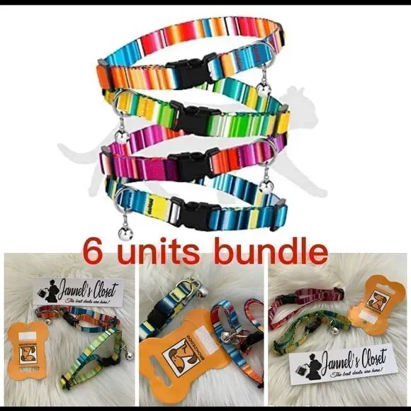 Cat Collar with Bell 6 PCS Aztec Pattern Safety Collars for Cats Kitten