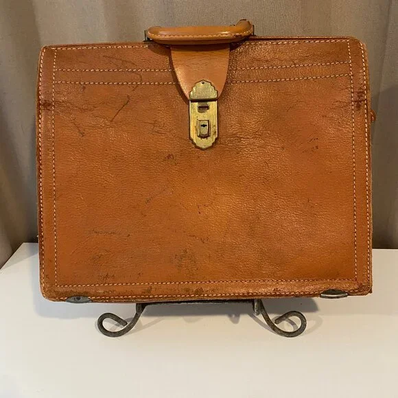 Vintage RexBilt Genuine Cowhide Leather Doctor’s Bag Briefcase‎ 13